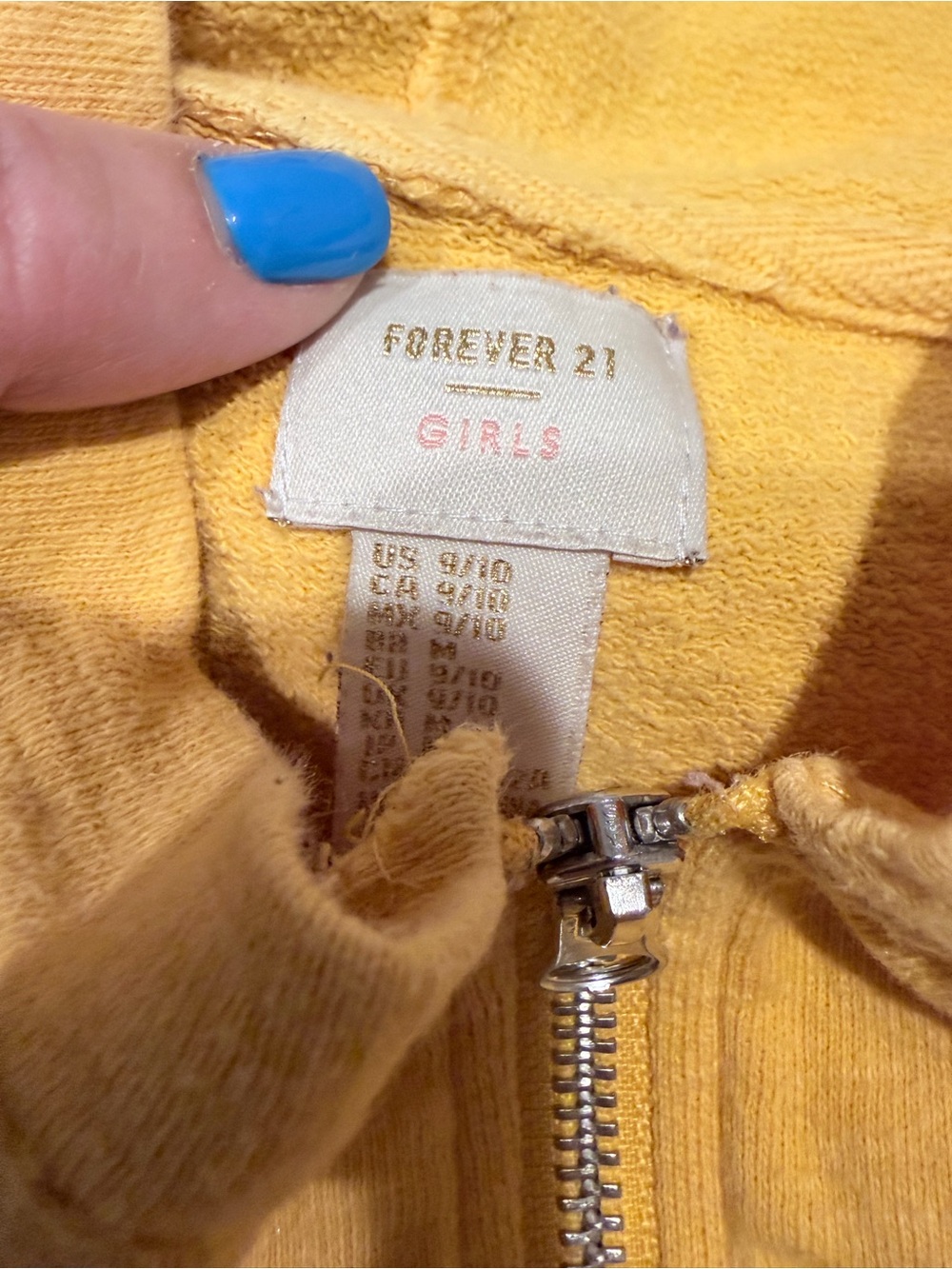 Yellow Zip Hoodie with Lace-Up Sleeves - Picture 6 of 7
